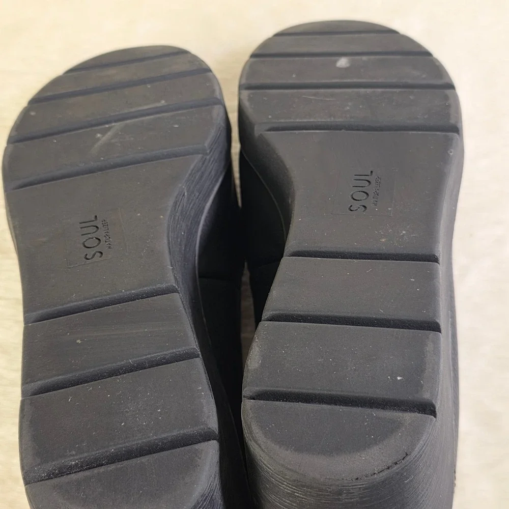Soul Naturalizer Achieve Wedge Loafers Black Horsebit Womens 12M Excellent